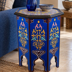 Moroccan painted table - blue