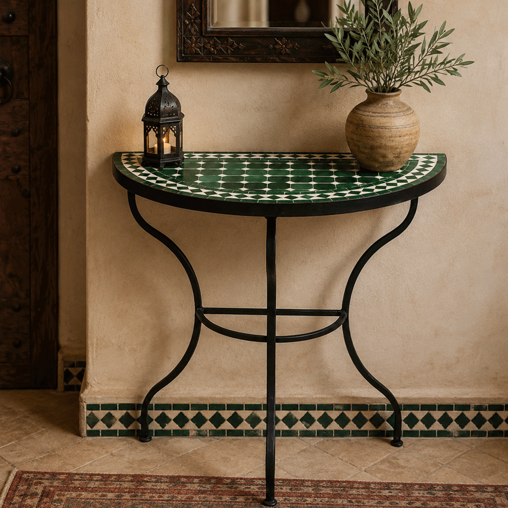 Moroccan rounded mosaic console table