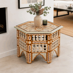 Moroccan Mashrabiya Painted Coffee table cream