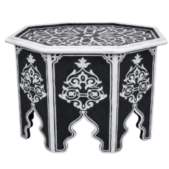 Mesa de centro marroquí pintada negro
