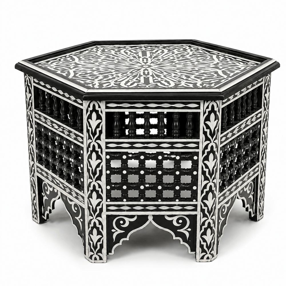 Painted Mashrabiya Coffee Table - La Casa Bella