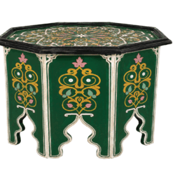 Mesa de centro marroquí pintada verde