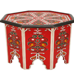 Mesa de centro marroquí pintada rojo