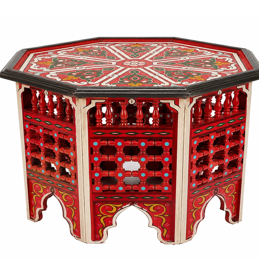 Painted Mashrabiya Coffee Table - La Casa Bella