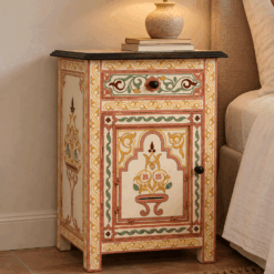 Moroccan painted cupboard - cream