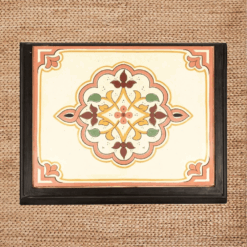 Moroccan painted bedside cupboard - cream