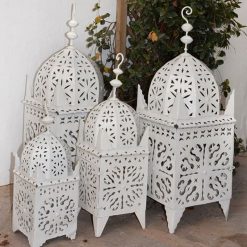 White Moroccan Metal Lantern
