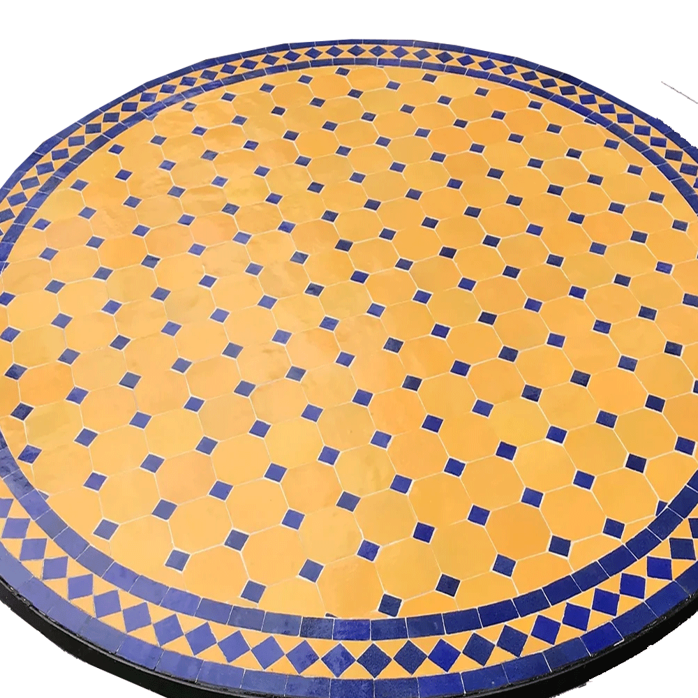 Yellow and blue Moroccan Mosaic Table
