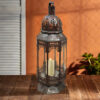 Farol marroquí de cristal grande