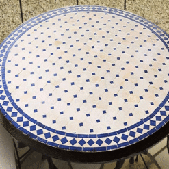 Beige and Blue Moroccan Mosaic table