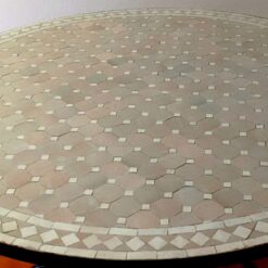 Handmade Moroccan beige and white mosaic table