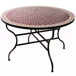 Mesa mosaico marroqui rojo y beige
