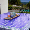 Blue and Green Square Table