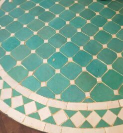 Light Green and Beige Moroccan Mosaic Table