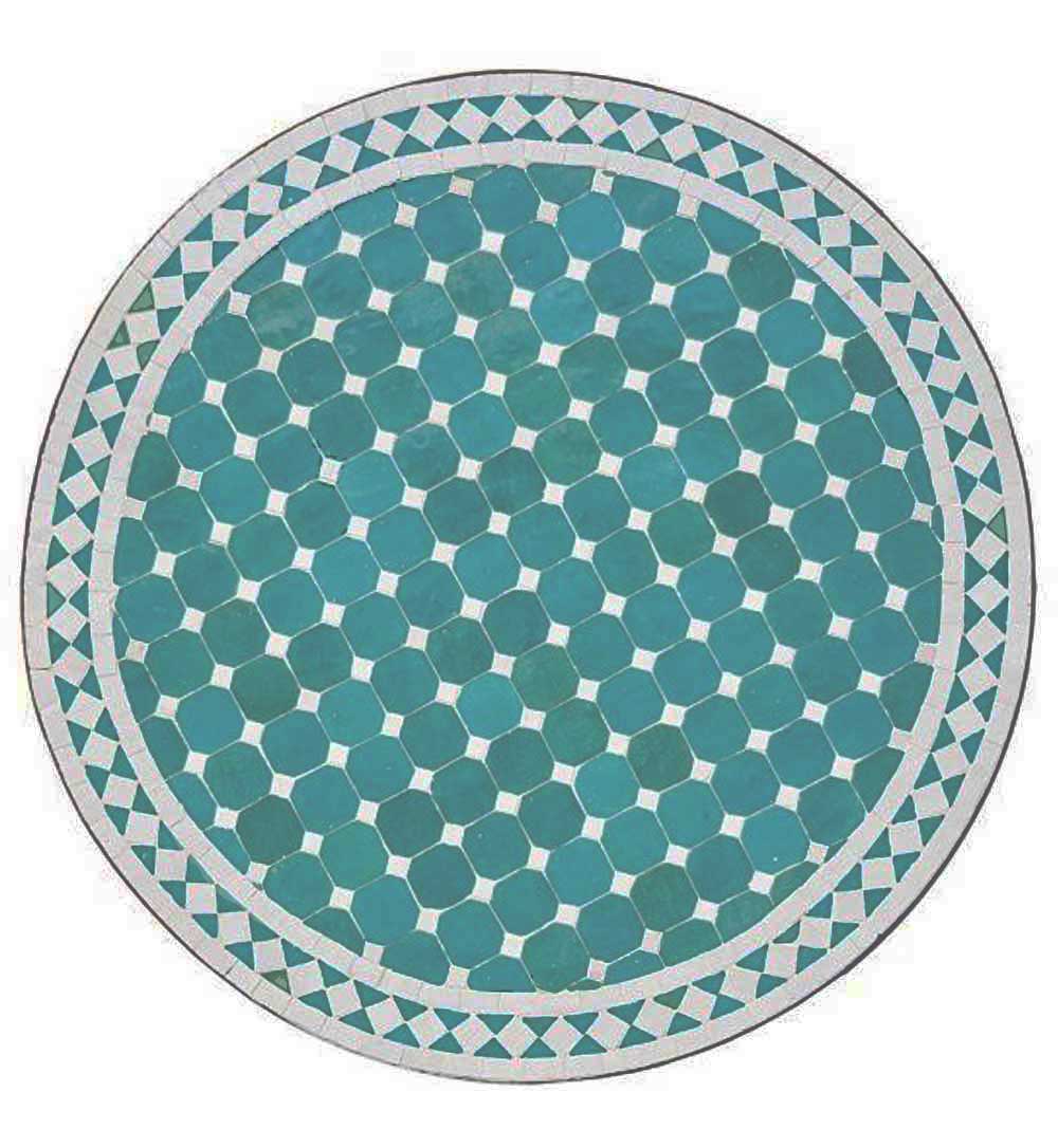 Light Green and White Moroccan Mosaic Table