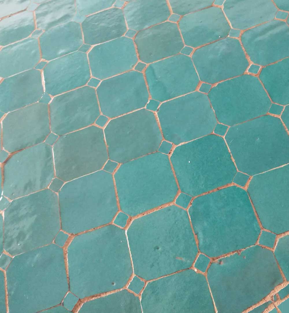 Mesa marroquí Zellige verde claro