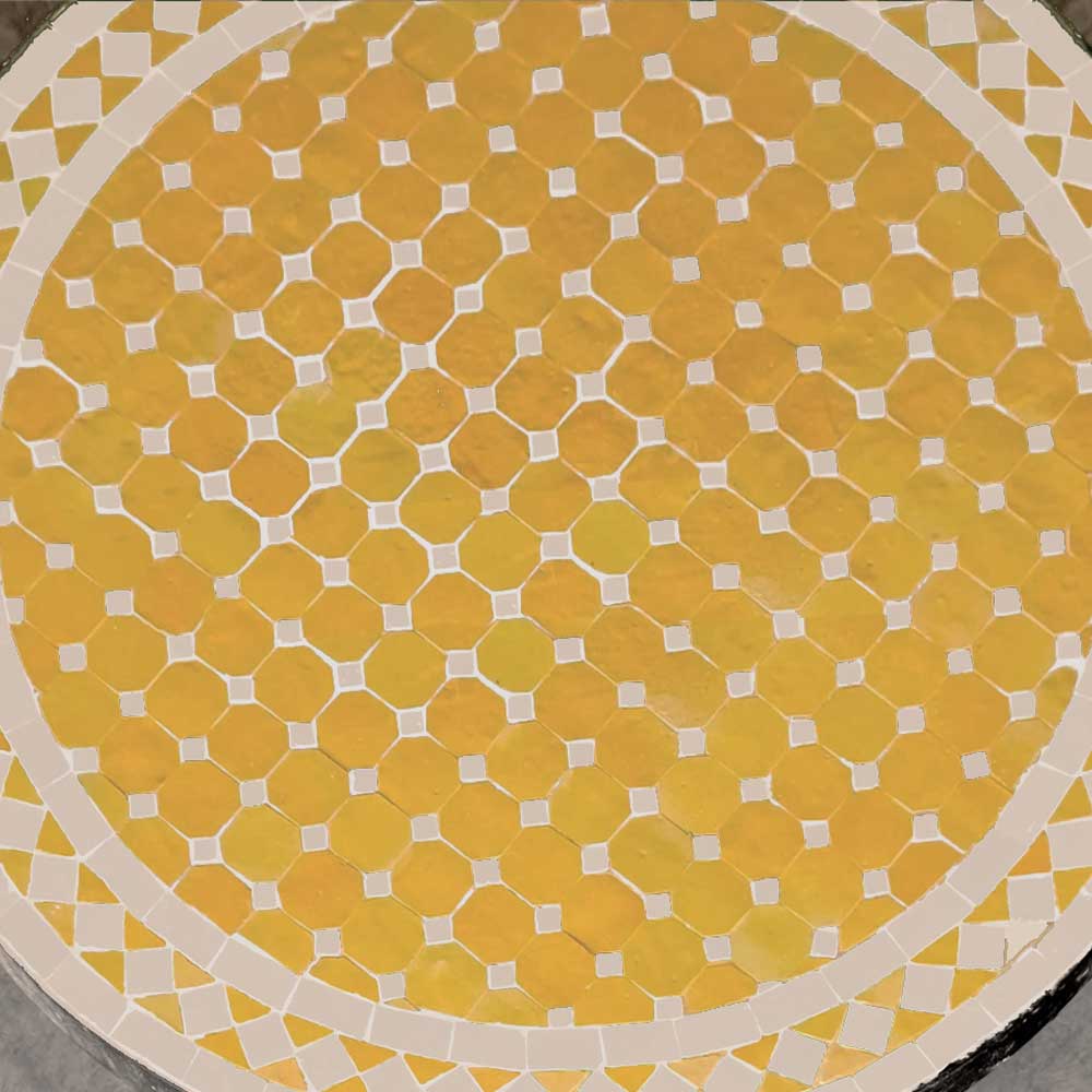 Mesa mosaico marroqui amairillo y beige