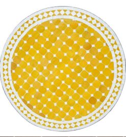 Mesa Mosaico amarillo y blanco