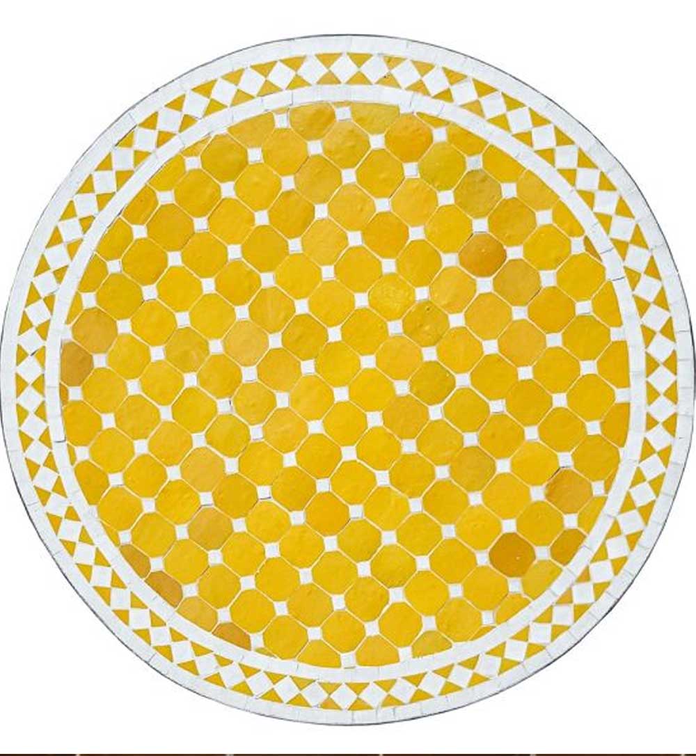 Mesa Mosaico amarillo y blanco