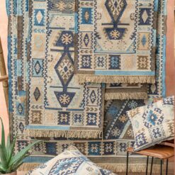 Indoor Outdoor rug Blue Kilim