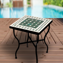 Green and white Mosaic coffee table