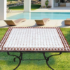 Mesa de mosaico marroquí roja