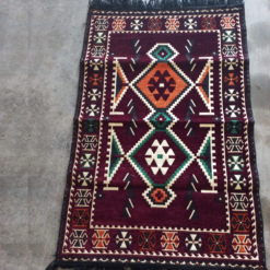 Turkish Kilim Rug Dark Red