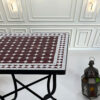Moroccan mosaic table brown and white