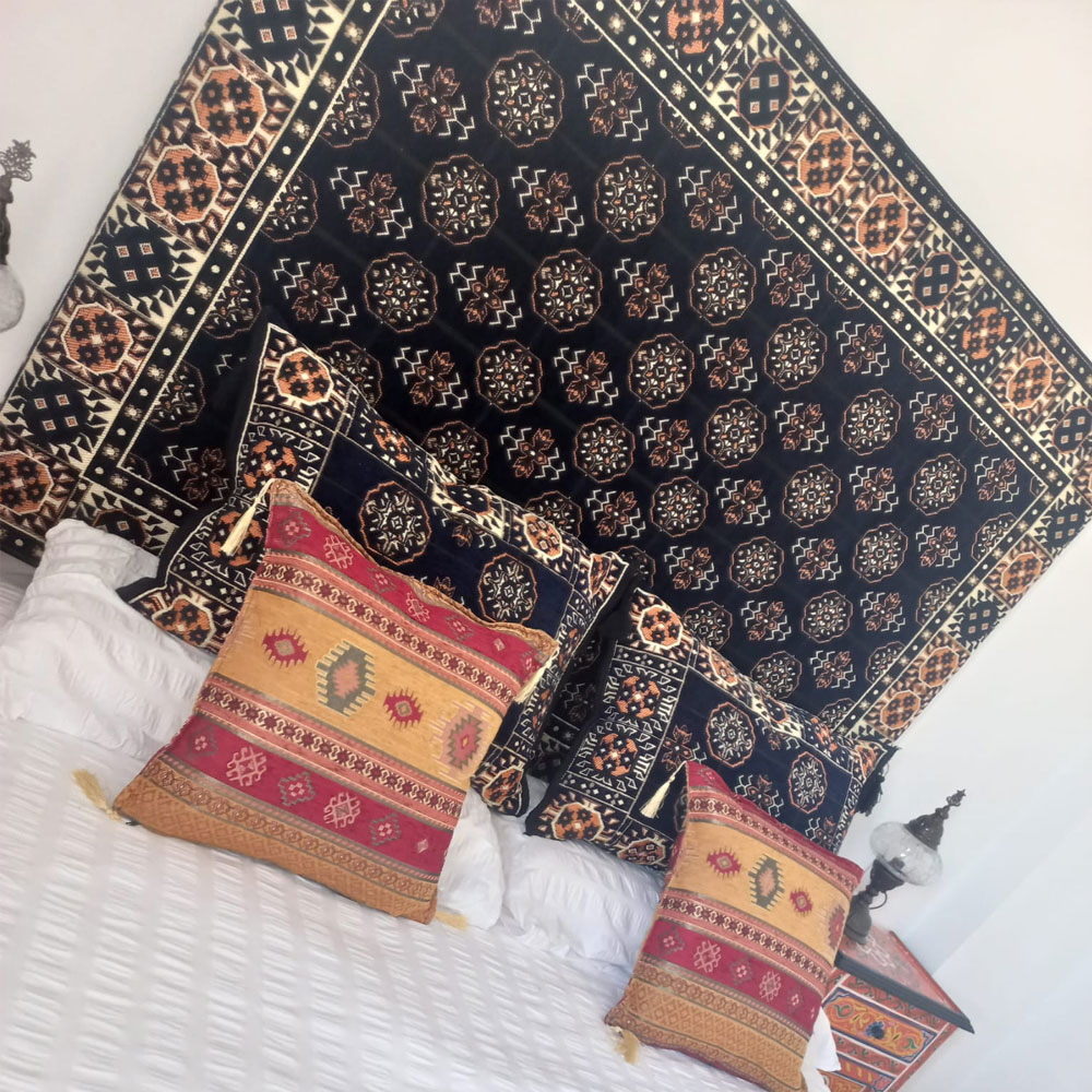 Upholstered Turkish Rug Headboard