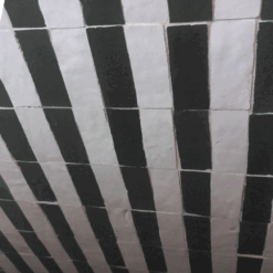 White and black Moroccan tiled table