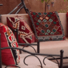 Dark Red Kilim Style Rug Cushion Covers