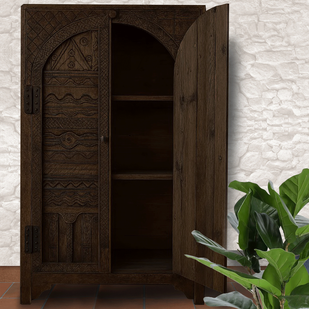 Moroccan carved cupboard