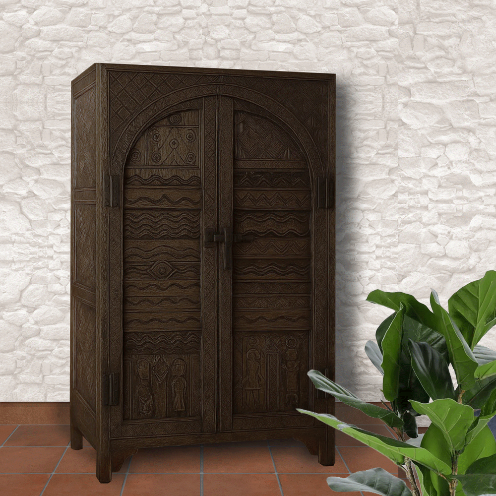 Berber Carved Tall Cupboard