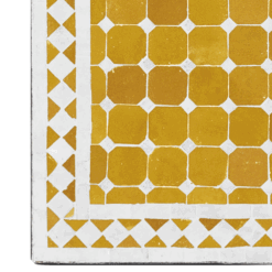 Moroccan mosaic table square yellow and white