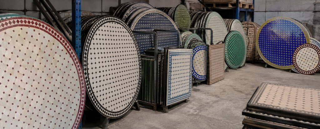 Moroccan Mosaic tables from stock
