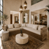 Moroccan Furniture set L shaped sofa light
