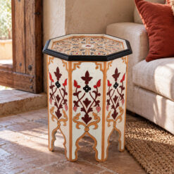 Moroccan painted table - cream