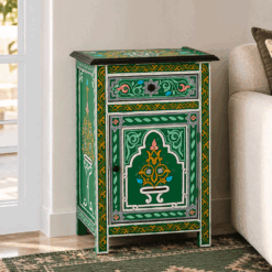 Moroccan painted cupboard green
