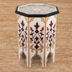 Moroccan painted table cream