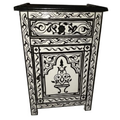 Moroccan painted cupboard - white and black