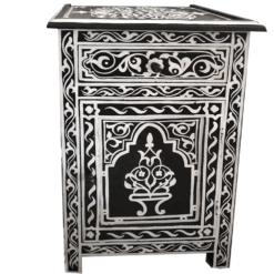 Moroccan painted cupboard black and white