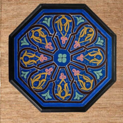 Moroccan painted table blue