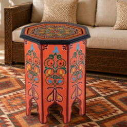Moroccan painted table orange